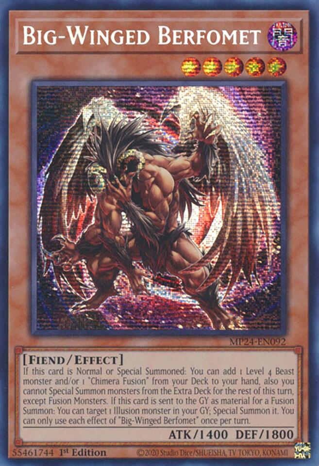 Big-Winged Berfomet [MP24-EN092] Prismatic Secret Rare | Clutch Gaming