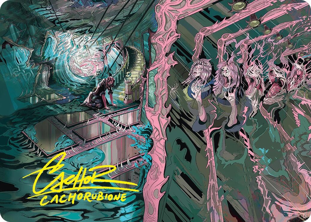 Mirror Room // Fractured Realm Art Card (Gold-Stamped Signature) [Duskmourn: House of Horror Art Series] | Clutch Gaming