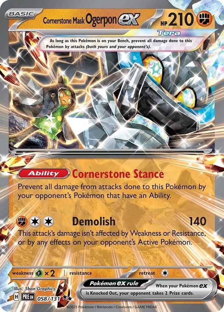 Cornerstone Mask Ogerpon ex (058/131) [Scarlet & Violet: Prismatic Evolutions] | Clutch Gaming