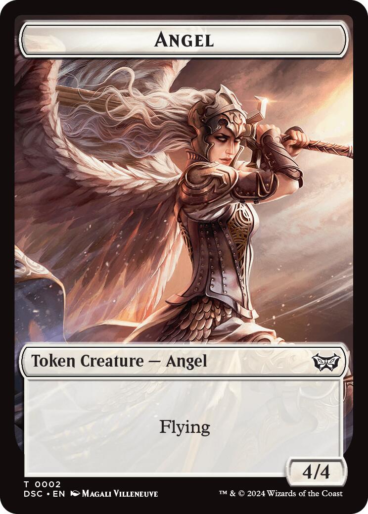 Angel // Glimmer Double-Sided Token [Duskmourn: House of Horror Commander Tokens] | Clutch Gaming