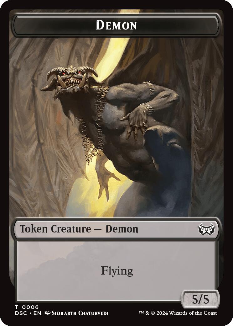 Demon // Bird Double-Sided Token [Duskmourn: House of Horror Commander Tokens] | Clutch Gaming