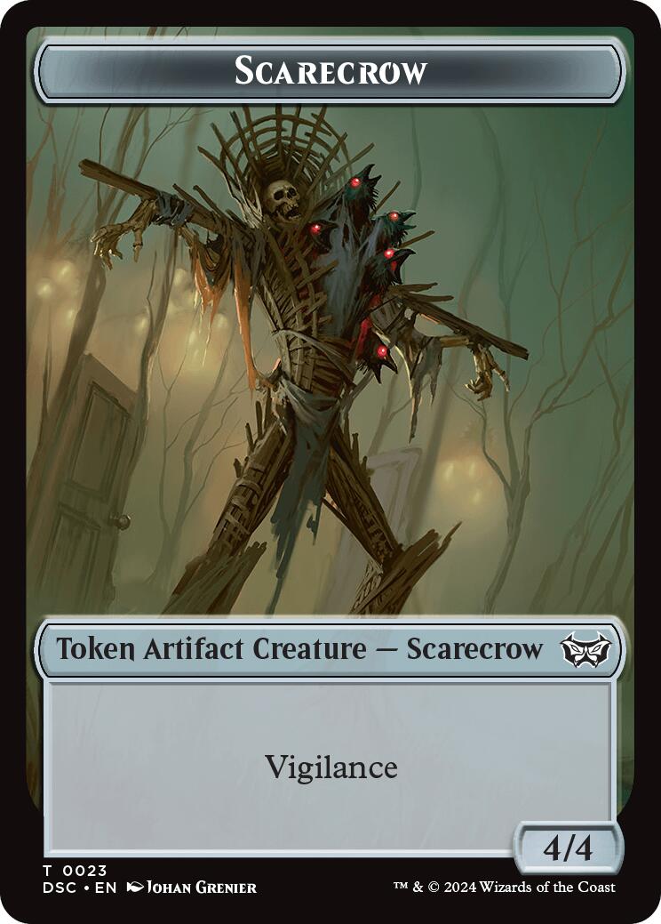 Fractal // Scarecrow Double-Sided Token [Duskmourn: House of Horror Commander Tokens] | Clutch Gaming