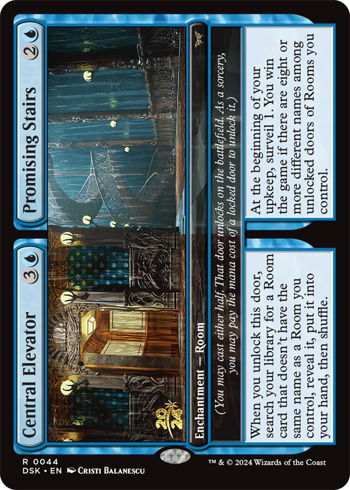 Central Elevator // Promising Stairs [Duskmourn: House of Horror Prerelease Promos] | Clutch Gaming