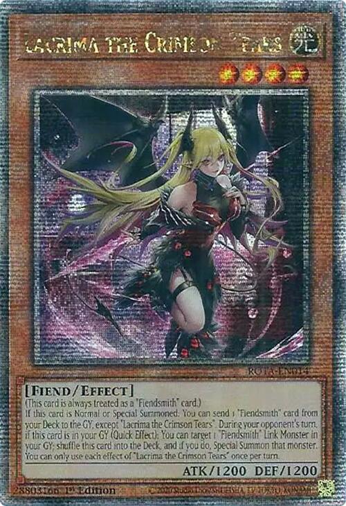 Lacrima the Crimson Tears (Quarter Century Secret Rare) [ROTA-EN014] Quarter Century Secret Rare | Clutch Gaming