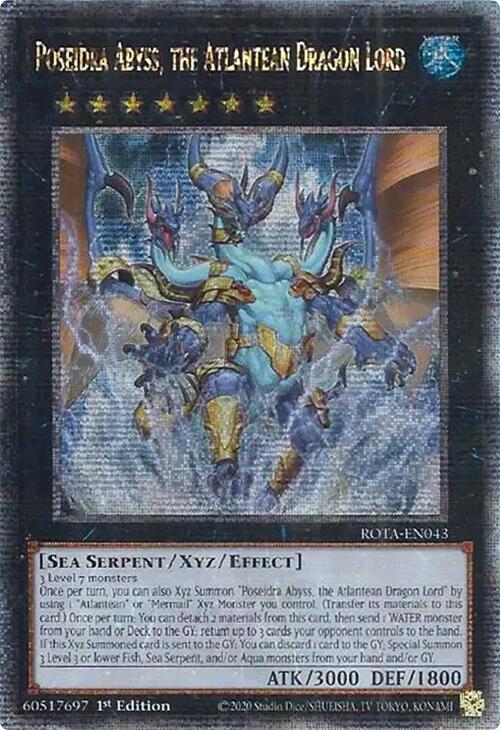 Poseidra Abyss, the Atlantean Dragon Lord (Quarter Century Secret Rare) [ROTA-EN043] Quarter Century Secret Rare | Clutch Gaming
