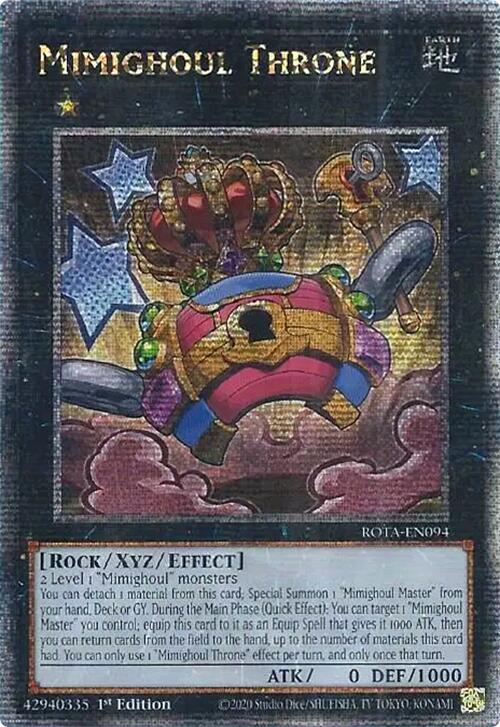 Mimighoul Throne (Quarter Century Secret Rare) [ROTA-EN094] Quarter Century Secret Rare | Clutch Gaming