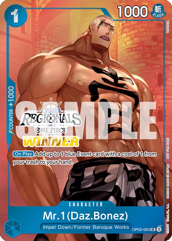 Mr.1 (Daz.Bonez) (Online Regional 2024 Vol. 3) [Winner] [One Piece Promotion Cards] | Clutch Gaming