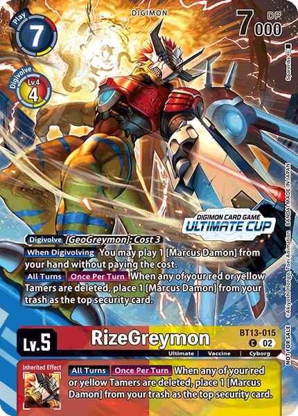 RizeGreymon [BT13-015] (Ultimate Cup 2024) [Versus Royal Knights Booster] | Clutch Gaming