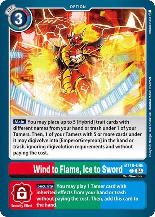 Wind to Flame, Ice to Sword [BT18-095] [Release Special Booster 2.0] | Clutch Gaming