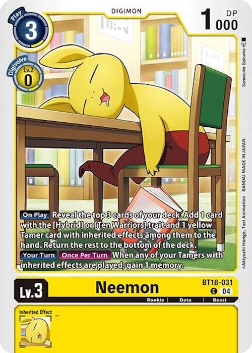 Neemon [BT18-031] [Release Special Booster Ver.2.0] | Clutch Gaming