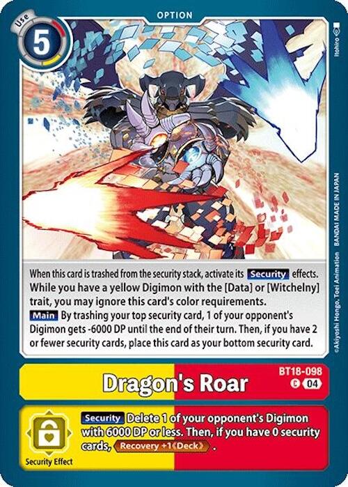 Dragon's Roar [BT18-098] [Release Special Booster 2.0] | Clutch Gaming