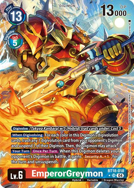 EmperorGreymon [BT18-018] (Alternate Art) [Release Special Booster 2.0] | Clutch Gaming