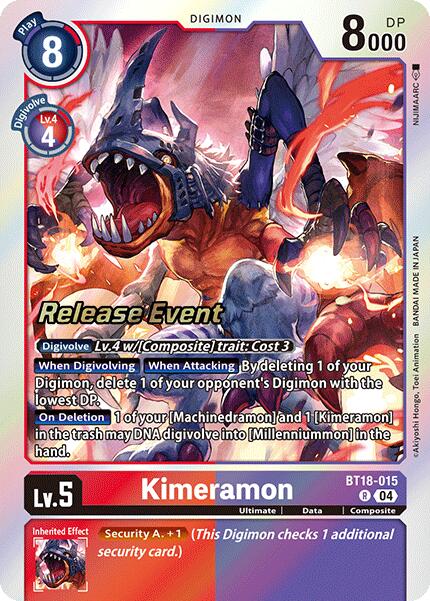 Kimeramon [BT18-015] [Release Special Booster Ver.2.0 Pre-Release Cards] | Clutch Gaming