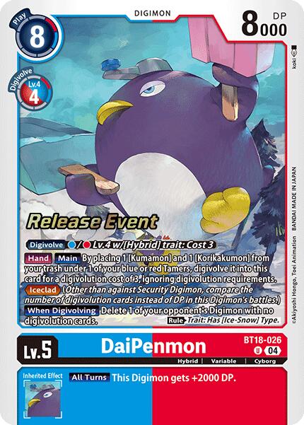 DaiPenmon [BT18-026] [Release Special Booster Ver.2.0 Pre-Release Cards] | Clutch Gaming