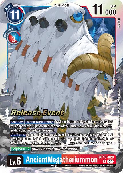 AncientMegatheriummon [BT18-028] [Release Special Booster Ver.2.0 Pre-Release Cards] | Clutch Gaming