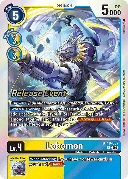 Lobomon [BT18-037] [Release Special Booster Ver.2.0 Pre-Release Cards] | Clutch Gaming