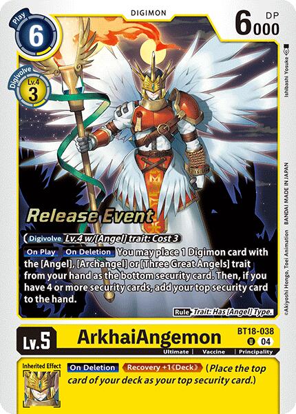 ArkhaiAngemon [BT18-038] [Release Special Booster Ver.2.0 Pre-Release Cards] | Clutch Gaming