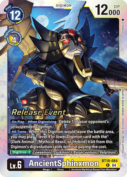 AncientSphinxmon [BT18-084] [Release Special Booster Ver.2.0 Pre-Release Cards] | Clutch Gaming