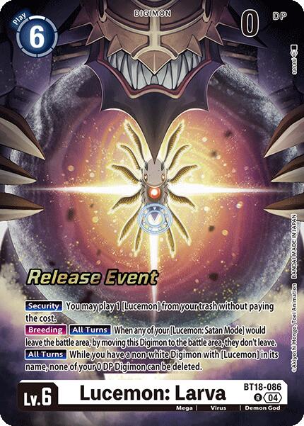 Lucemon: Larva [BT18-086] [Release Special Booster Ver.2.0 Promos] | Clutch Gaming