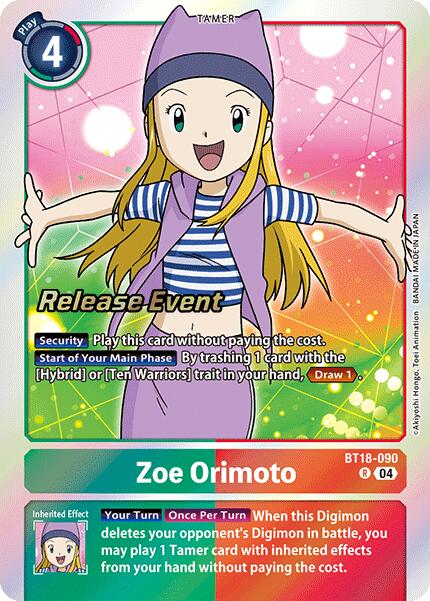 Zoe Orimoto [BT18-090] [Release Special Booster Ver.2.0 Promos] | Clutch Gaming