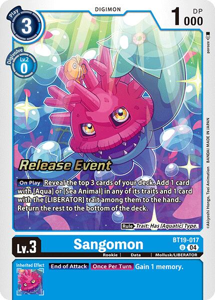 Sangomon [BT19-017] [Release Special Booster Ver.2.0 Pre-Release Cards] | Clutch Gaming