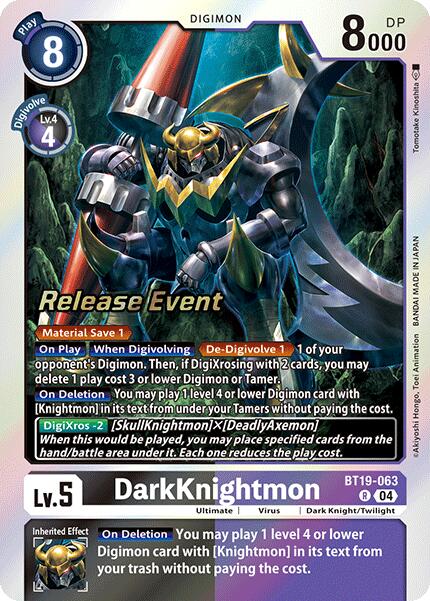 DarkKnightmon [BT19-063] [Release Special Booster Ver.2.0 Pre-Release Cards] | Clutch Gaming