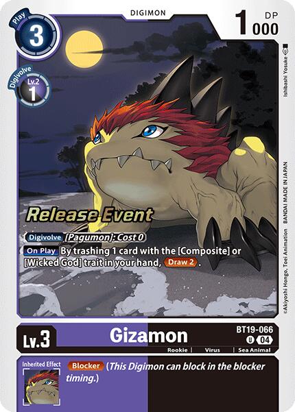 Gizamon [BT19-066] [Release Special Booster Ver.2.0 Pre-Release Cards] | Clutch Gaming