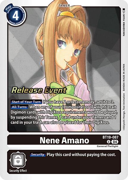 Nene Amano [BT19-087] [Release Special Booster Ver.2.0 Pre-Release Cards] | Clutch Gaming