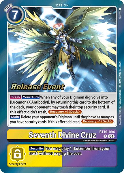 Seventh Divine Cruz [BT19-094] [Release Special Booster Ver.2.0 Promos] | Clutch Gaming