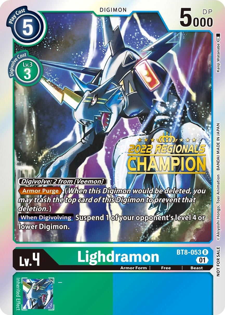 Lighdramon [BT8-053] (2022 Championship Offline Regional) (Online Champion) [New Awakening Promos] | Clutch Gaming