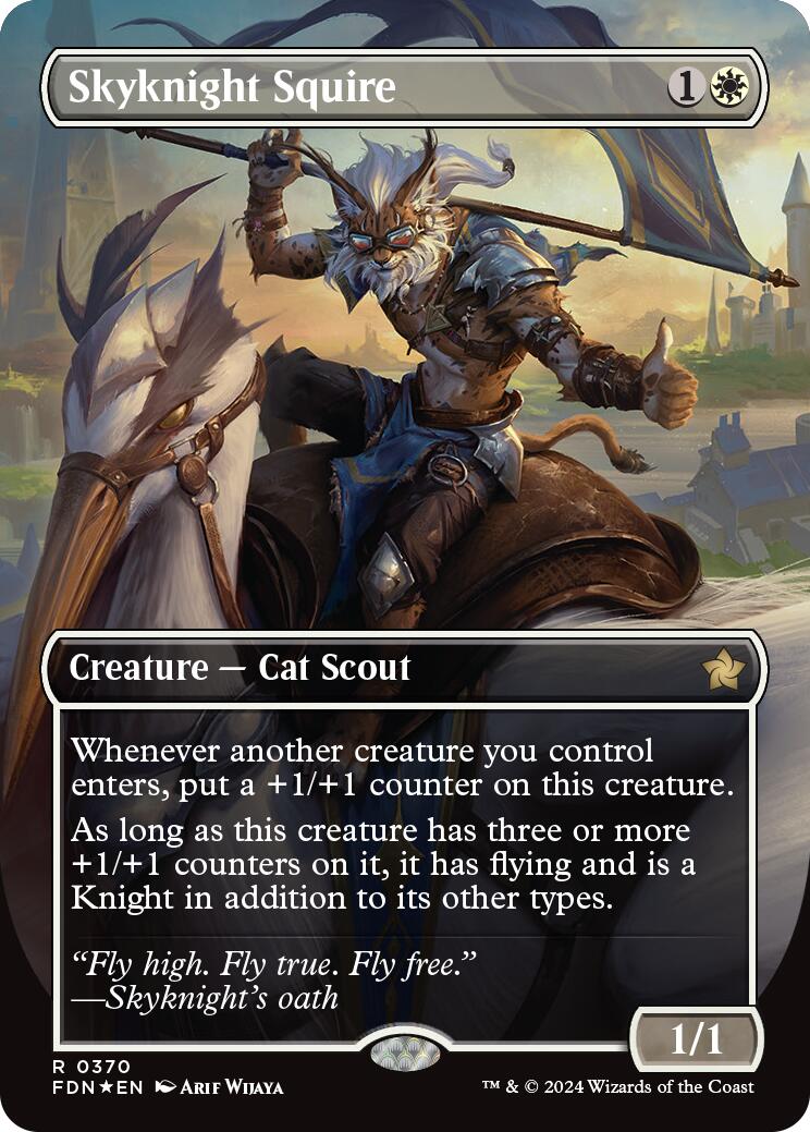 Skyknight Squire (Borderless) (Mana Foil) [Foundations] | Clutch Gaming