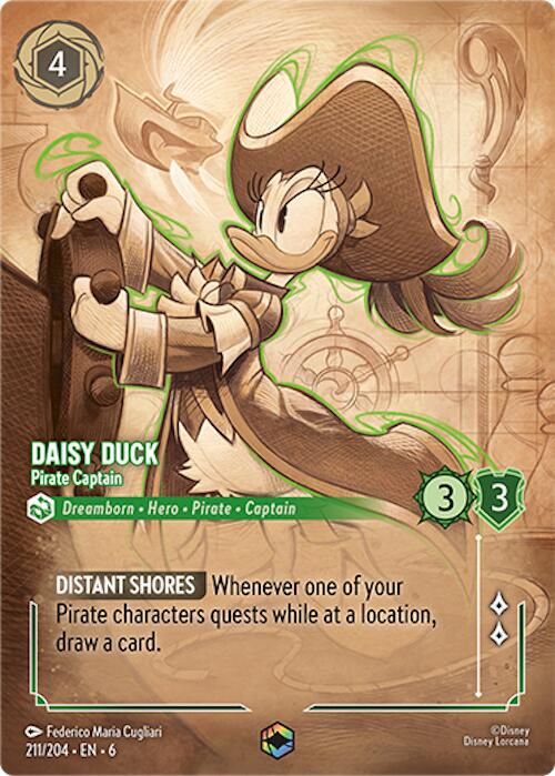 Daisy Duck - Pirate Captain (Enchanted) (211/204) [Azurite Sea] | Clutch Gaming