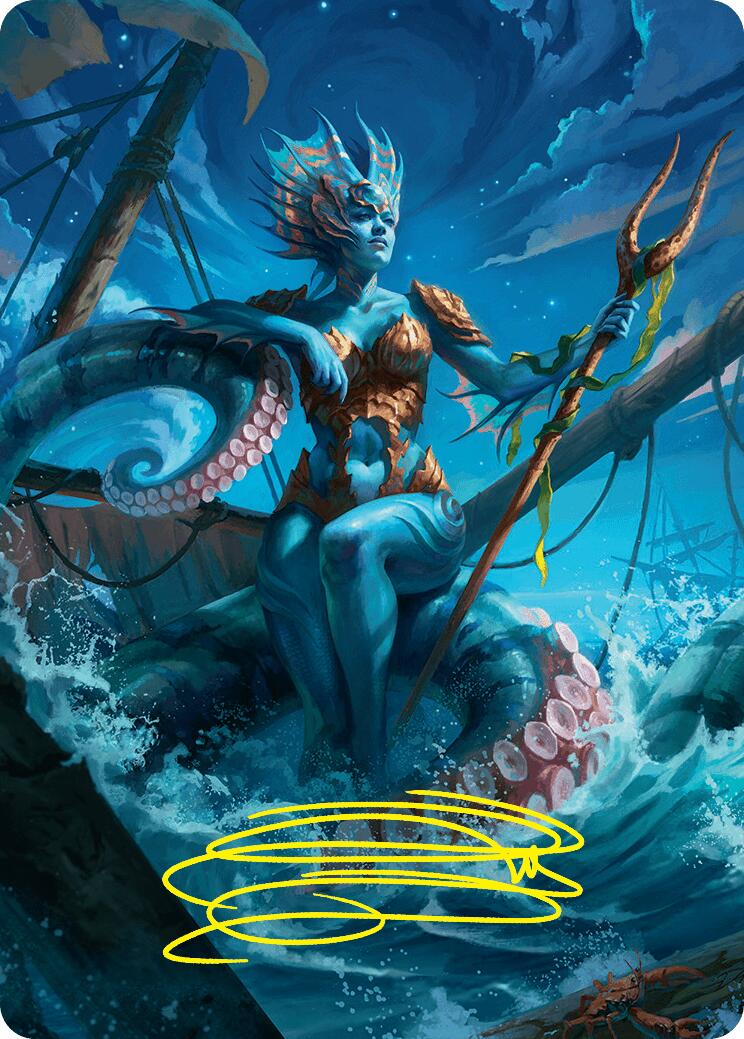 Kiora, the Rising Tide Art Card (30/54) (Gold-Stamped Signature) [Foundations Art Series] | Clutch Gaming