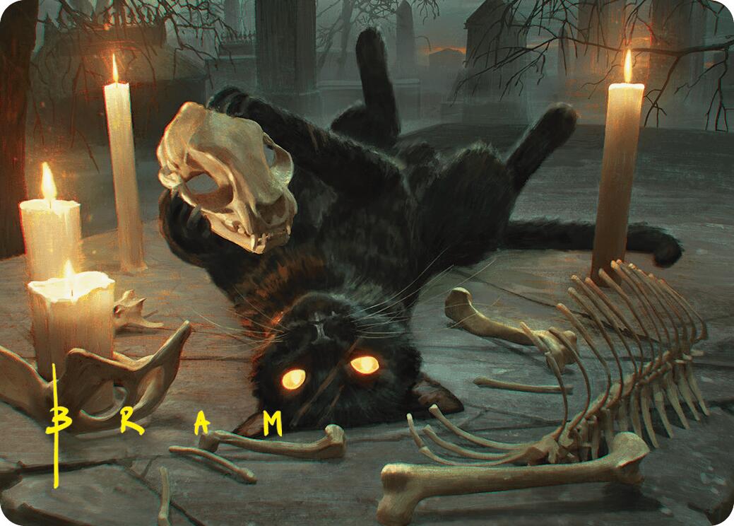 Nine-Lives Familiar Art Card (8/54) (Gold-Stamped Signature) [Foundations Art Series] | Clutch Gaming