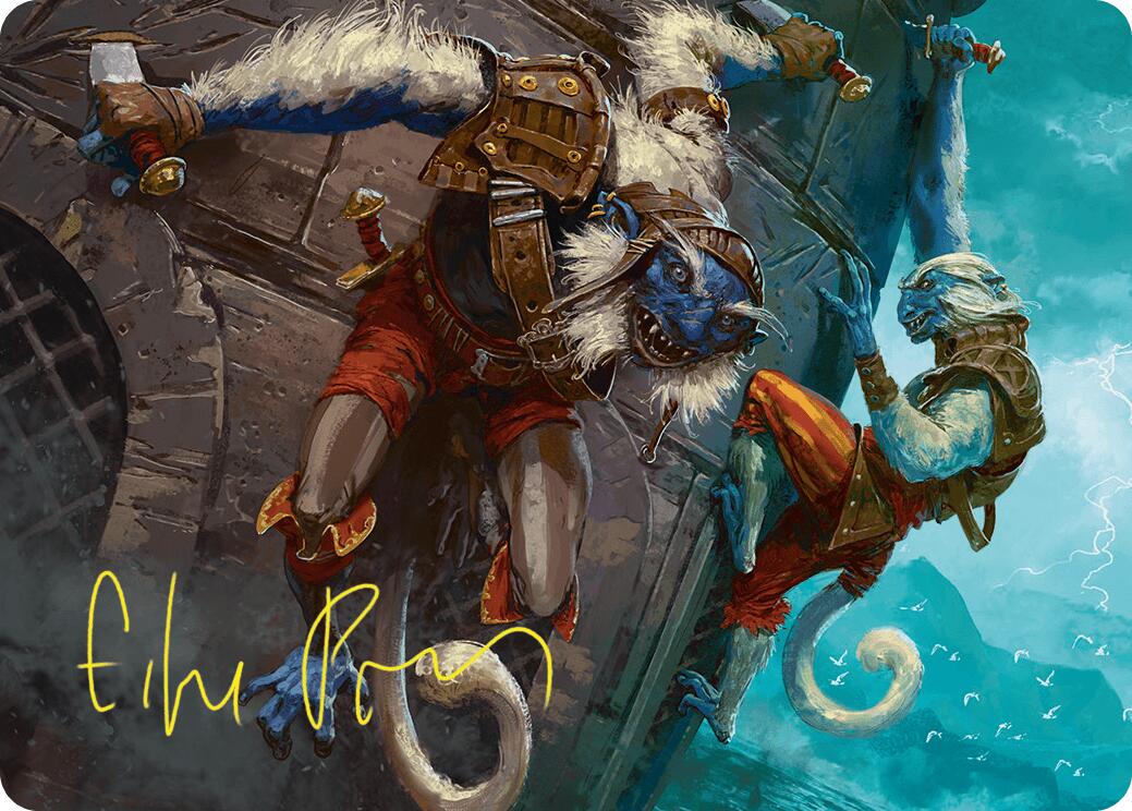 Goblin Boarders Art Card (11/54) (Gold-Stamped Signature) [Foundations Art Series] | Clutch Gaming