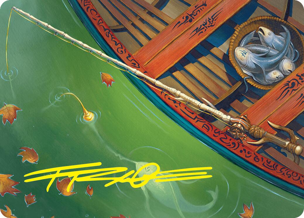 Fishing Pole Art Card (18/54) (Gold-Stamped Signature) [Foundations Art Series] | Clutch Gaming