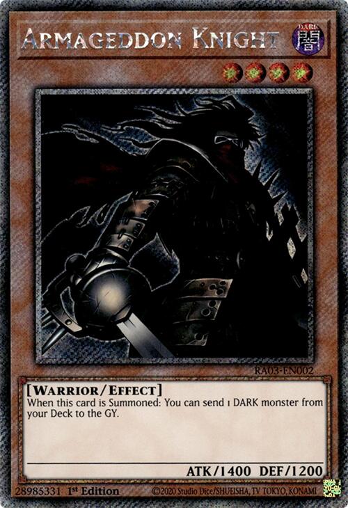 Armageddon Knight (Platinum Secret Rare) [RA03-EN002] Platinum Secret Rare | Clutch Gaming