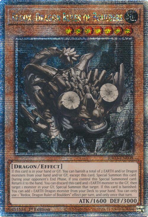 Redox, Dragon Ruler of Boulders (Quarter Century Secret Rare) [RA03-EN008] Quarter Century Secret Rare | Clutch Gaming