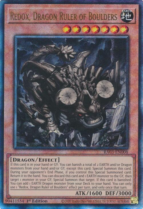 Redox, Dragon Ruler of Boulders (UTR) [RA03-EN008] Prismatic Ultimate Rare | Clutch Gaming