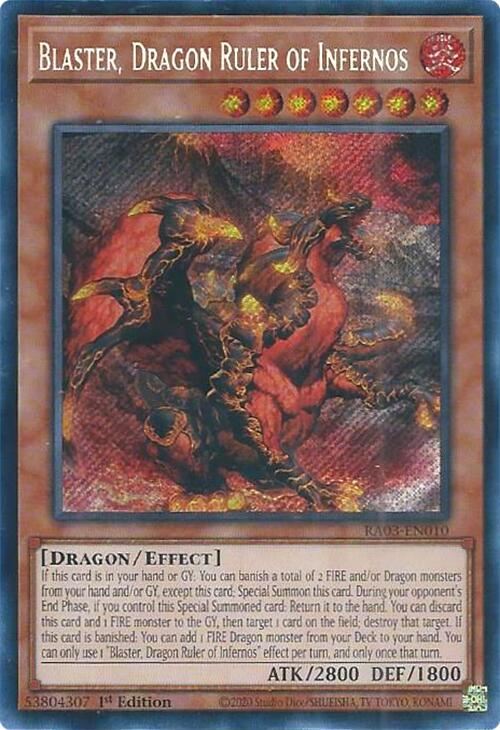 Blaster, Dragon Ruler of Infernos (Secret Rare) [RA03-EN010] Secret Rare | Clutch Gaming