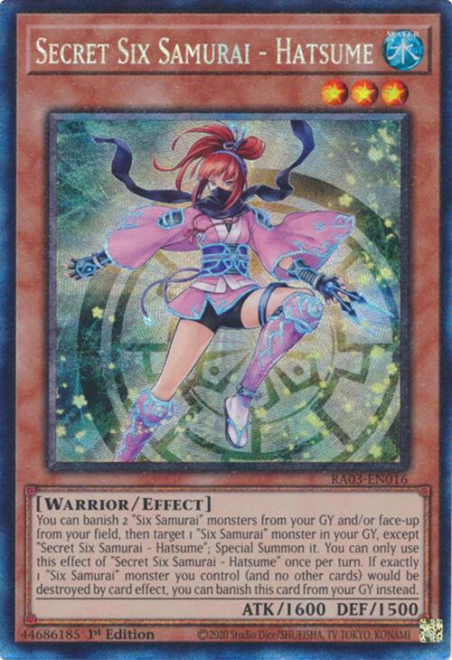 Secret Six Samurai - Hatsume (CR) [RA03-EN016] Prismatic Collector's Rare | Clutch Gaming