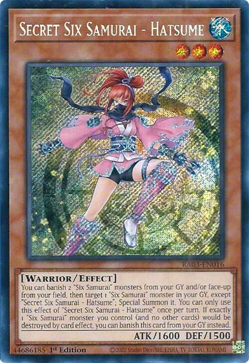 Secret Six Samurai - Hatsume (Secret Rare) [RA03-EN016] Secret Rare | Clutch Gaming