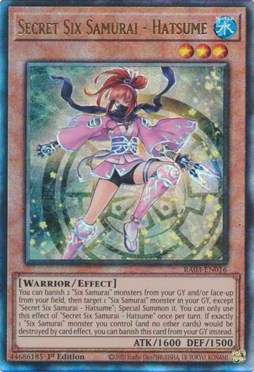 Secret Six Samurai - Hatsume (UTR) [RA03-EN016] Prismatic Ultimate Rare | Clutch Gaming