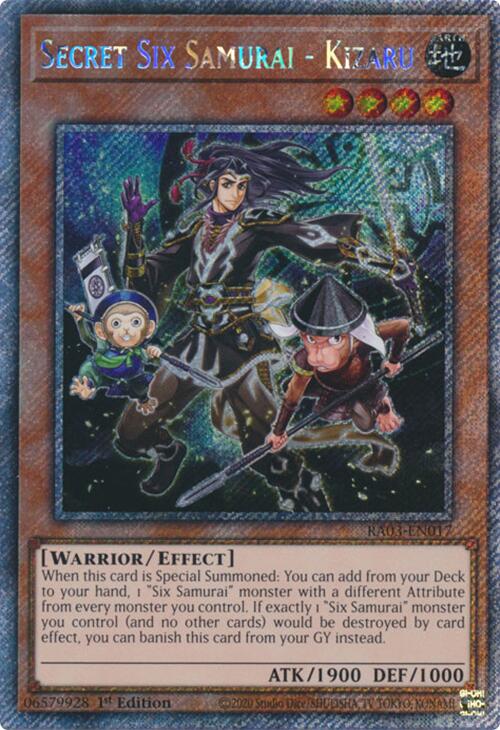 Secret Six Samurai - Kizaru (Platinum Secret Rare) [RA03-EN017] Platinum Secret Rare | Clutch Gaming