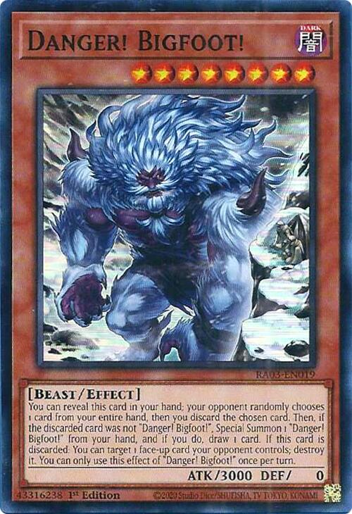 Danger! Bigfoot! (Alternate Art) [RA03-EN019] Super Rare | Clutch Gaming