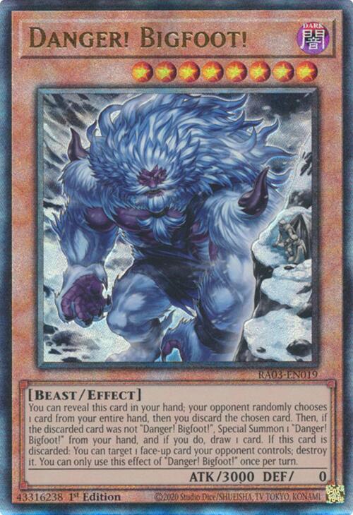 Danger! Bigfoot! (Alternate Art) (UTR) [RA03-EN019] Prismatic Ultimate Rare | Clutch Gaming