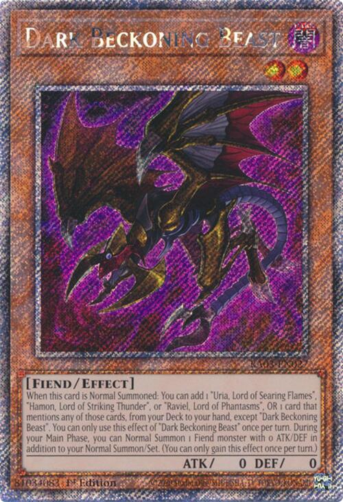 Dark Beckoning Beast (Platinum Secret Rare) [RA03-EN027] Platinum Secret Rare | Clutch Gaming