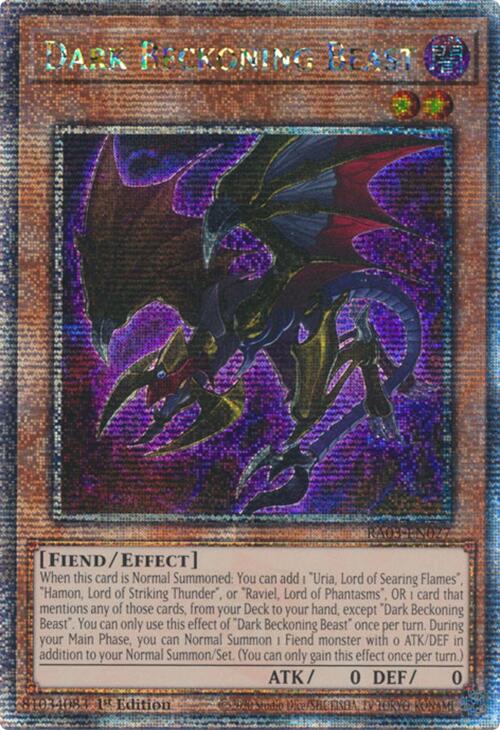 Dark Beckoning Beast (Quarter Century Secret Rare) [RA03-EN027] Quarter Century Secret Rare | Clutch Gaming