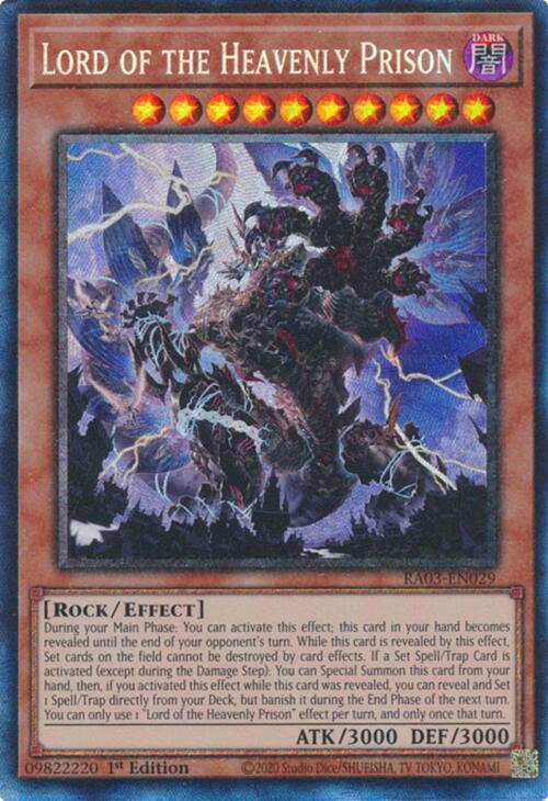 Lord of the Heavenly Prison (CR) [RA03-EN029] Prismatic Collector's Rare | Clutch Gaming