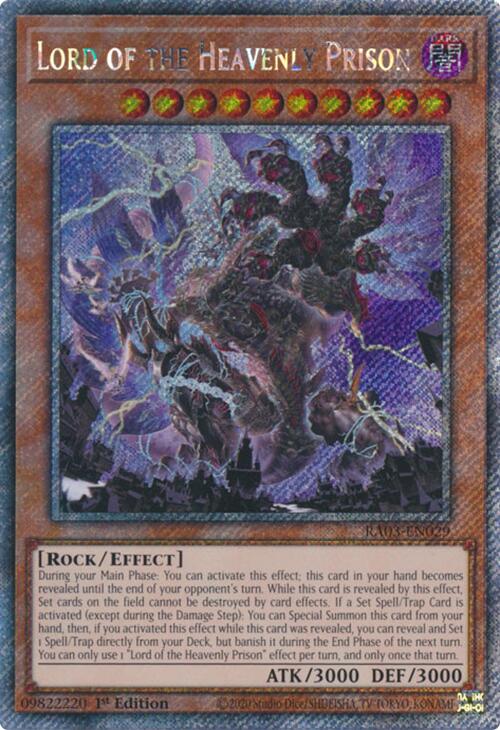 Lord of the Heavenly Prison (Platinum Secret Rare) [RA03-EN029] Platinum Secret Rare | Clutch Gaming